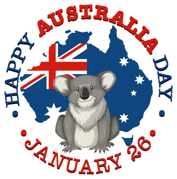 Glad Australien Day Banner Design Illustration — Stock vektor