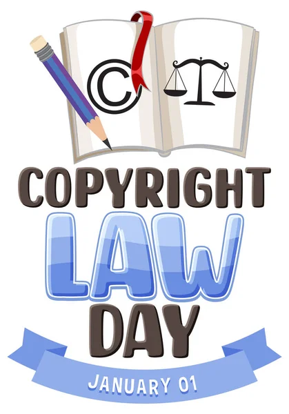 Copyright Law Day Banner Design Illustration — Stock Vector