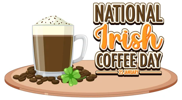 ナショナルアイルランドコーヒーデー バナーデザインイラスト — ストックベクタ