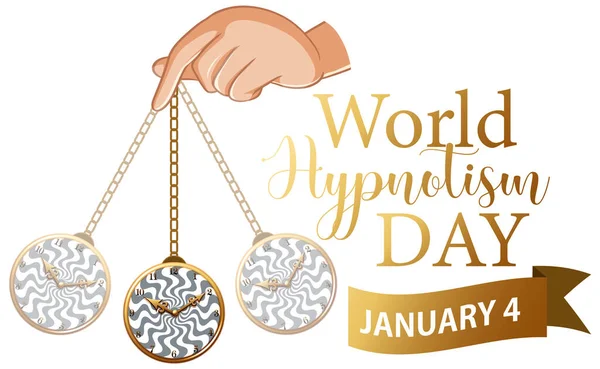 World Hypnotism Day Banner Design Illustration — Stock Vector