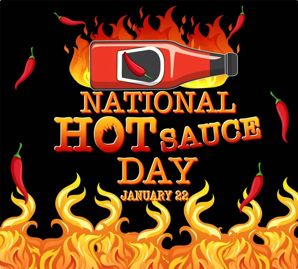 Nationale Hot Sauce Day Banner Ontwerp Illustratie — Stockvector