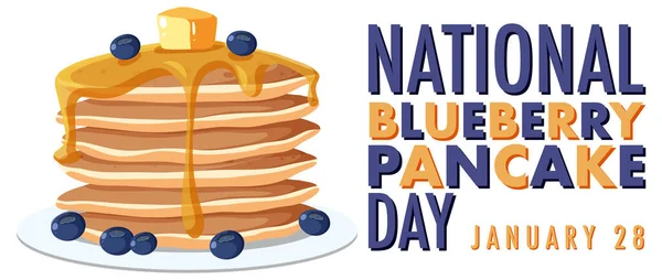 National Blueberry Pancake Day Design Illustration — Stock Vector