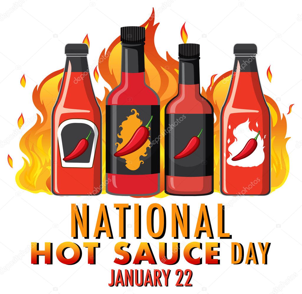 National hot sauce day banner illustration