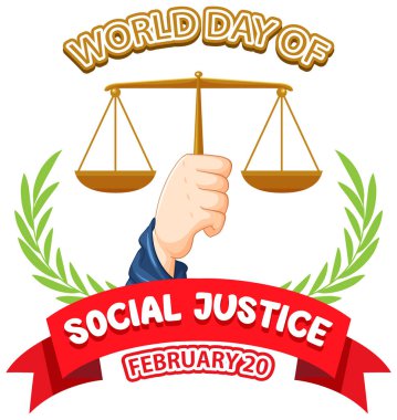 World day of social justice banner illustration