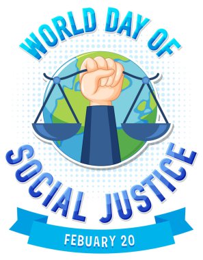 World day of social justice banner illustration