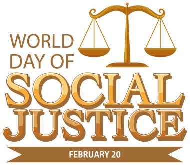 World day of social justice banner illustration