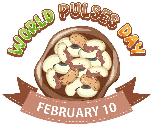 World Pulses Ημέρα Banner Σχεδιασμός Εικονογράφηση — Διανυσματικό Αρχείο