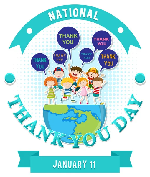 Happy National Thank You Day Banner Illustration — Stock Vector