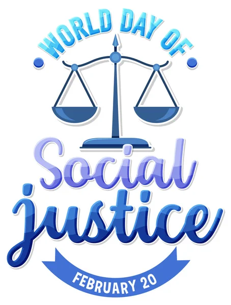 World Day Social Justice Banner Illustration — Archivo Imágenes Vectoriales