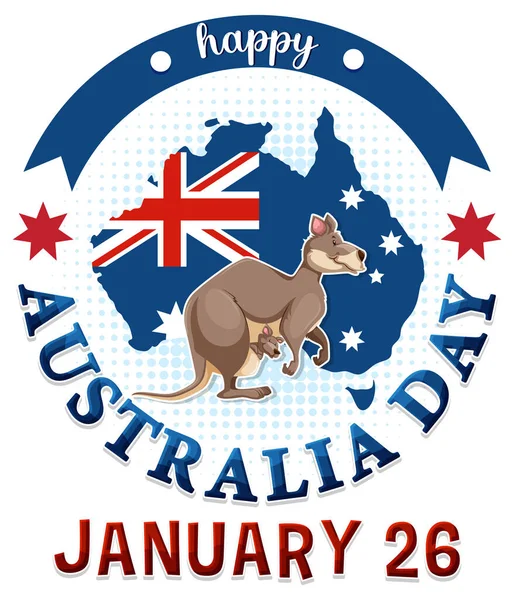 Szczęśliwy Australia Dzień Baner Projekt Ilustracja — Wektor stockowy