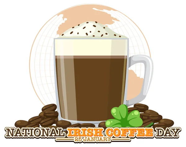 Иллюстрация Национальному Дню Ирландского Кофе — стоковый вектор