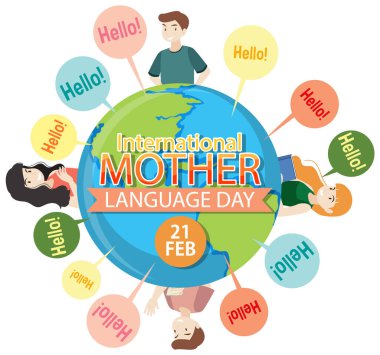 International mother language day banner illustration