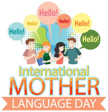 International mother language day banner illustration
