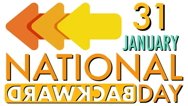National Backward Day Banner Design Illustration — Stock Vector