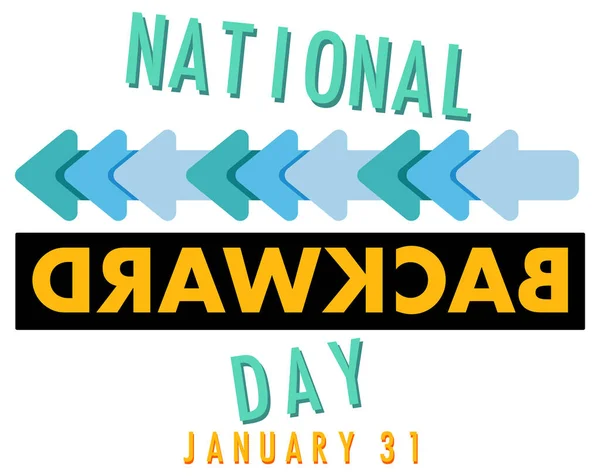 National Backward Day Banner Design Illustration — Stock Vector