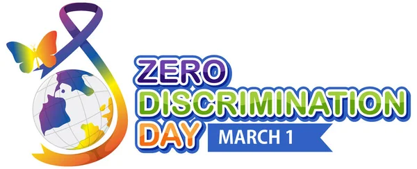 Zero Discrimination Day Banner Design Illustration — Stock Vector