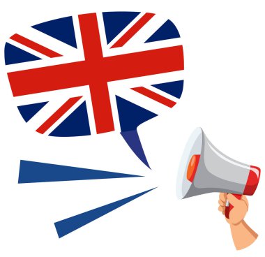 flag of United Kingdom speech bubble illustration