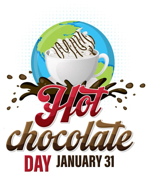 Día Nacional Del Chocolate Caliente Banner Diseño Ilustración — Archivo Imágenes Vectoriales