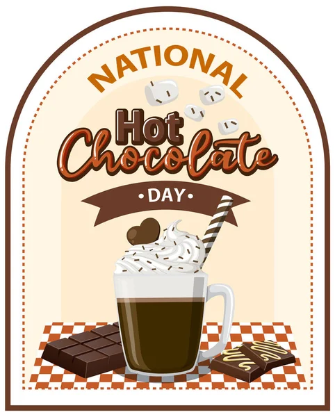 Hot Chocolate Day Banner Design Illustration — Stockový vektor