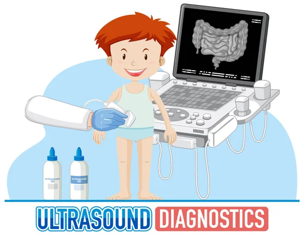 Ultrasound Diagnostics Text Banner Poster Design Illustration — Stock Vector