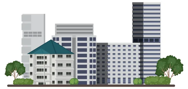 Urban Landscape Houses Buildings Illustration – Stock-vektor
