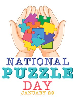 Ulusal Bulmaca Günü Afiş Tasarımı illüstrasyonu