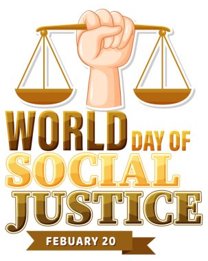 World day of social justice banner illustration