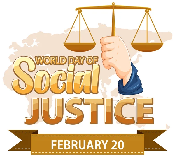 World day of social justice banner illustration
