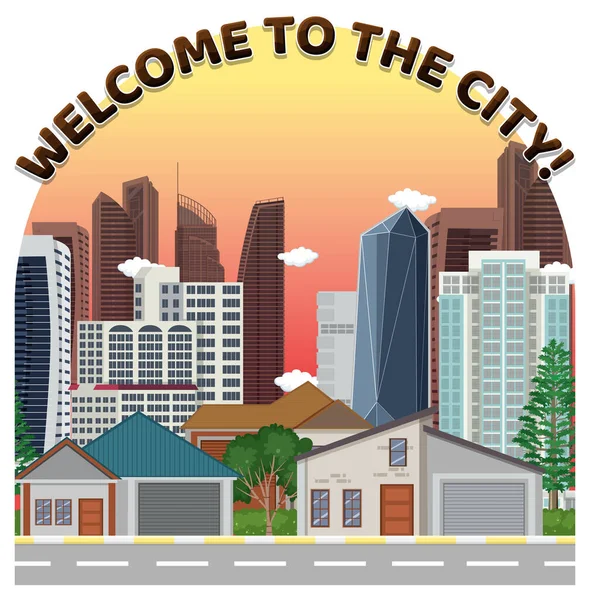 Welcome City Vector Illustration — Stock vektor