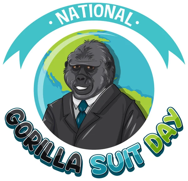 Ulusal Goril Takım Elbisesi Bayrak Tasarımı Llüstrasyonu — Stok Vektör