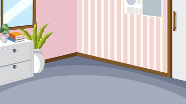 Boş oda iç tasarım çizimi