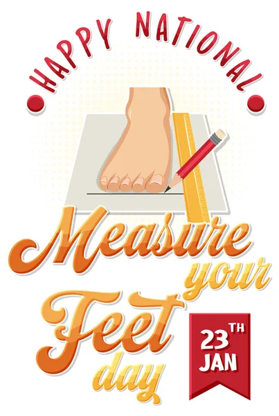 National Measure Your Feet Day Banner Design Illustration — Archivo Imágenes Vectoriales