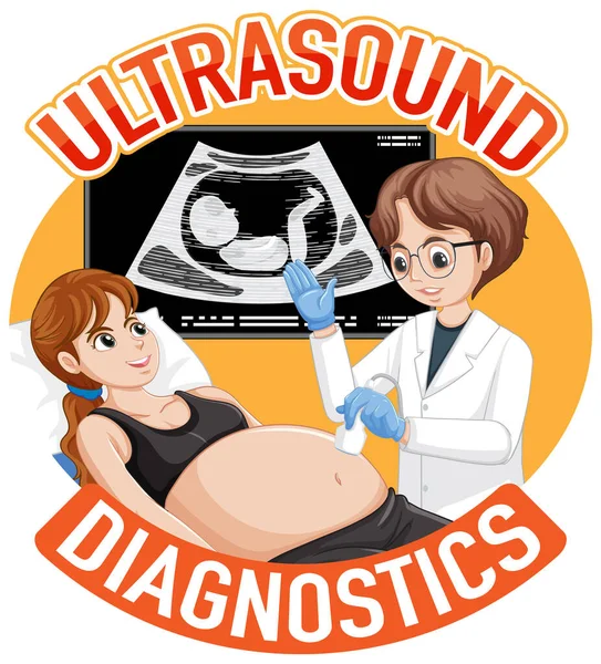Ultrasound Pregnancy Banner Poster Design Illustration — Stock Vector