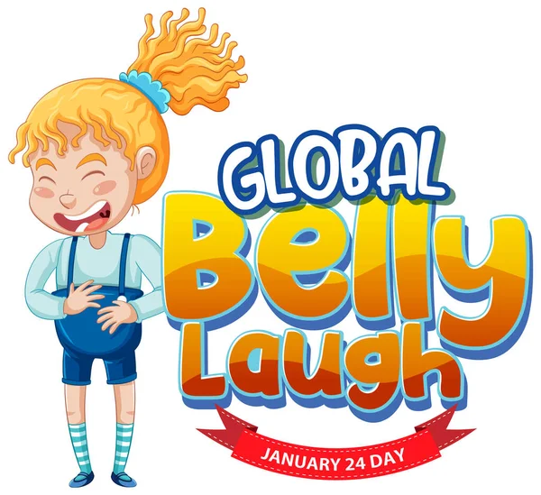 Global Belly Laugh Day Banner Design Illustration — Stock Vector