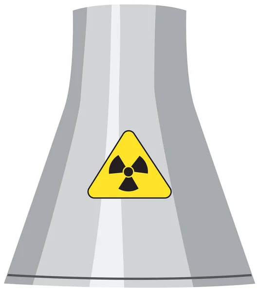 Nuclear Power Plant White Background Illustration — 图库矢量图片