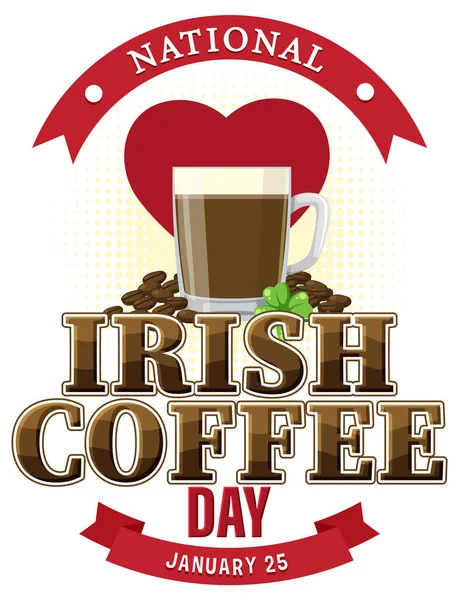 Día Nacional Del Café Irlandés Banner Diseño Ilustración — Archivo Imágenes Vectoriales