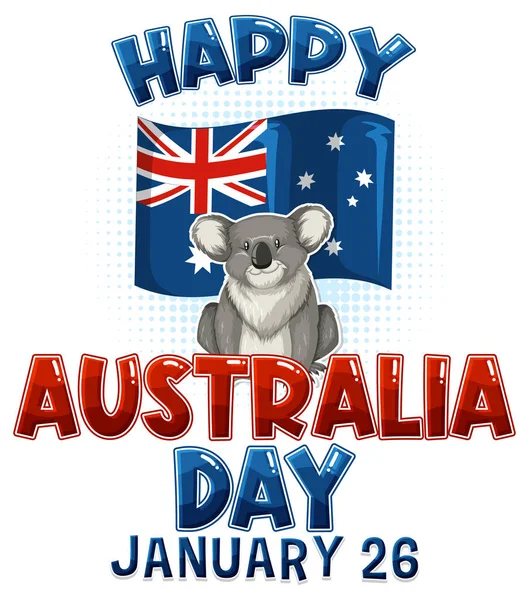 Happy Australia Day Banner Design Illustration — Stock Vector