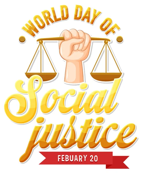 World day of social justice banner illustration