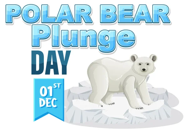 Ilustracja Projektu Sztandaru Dzień Niedźwiedzia Polarnego — Wektor stockowy