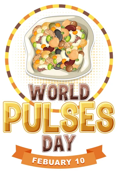World Pulses Day Banner Design Illustration — Vettoriale Stock