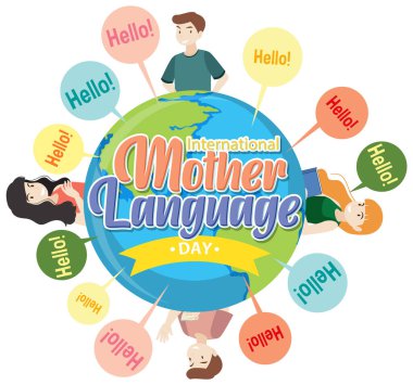 International mother language day banner illustration