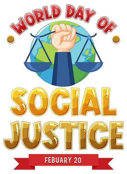 World day of social justice banner illustration