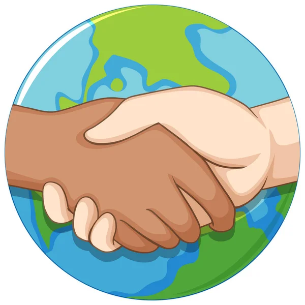 Holding Hands Earth Globe Background Illustration — Wektor stockowy