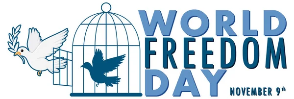 Παγκόσμια Ημέρα Ελευθερίας Banner Σχεδιασμός Εικονογράφηση — Διανυσματικό Αρχείο