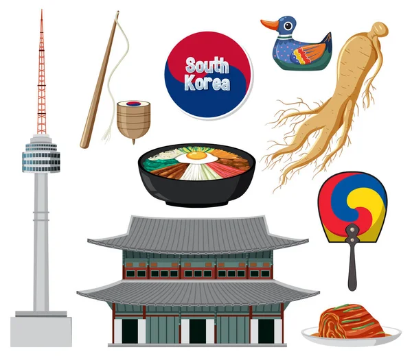Korean Element Nation Tradition Symbol Illustration — Stockvektor