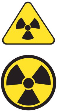 Nuclear symbols on white background illustration