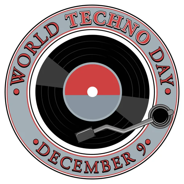 World Techno Day Text Banner Design Illustration — Stock Vector