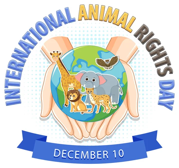 Ilustração Banner Dia Internacional Dos Direitos Dos Animais — Vetor de Stock