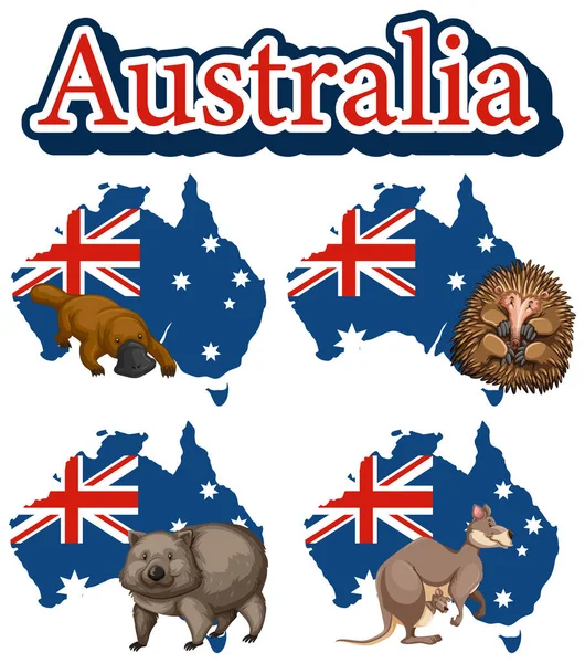 Australia Day Banners Set Illustration — Stock Vector