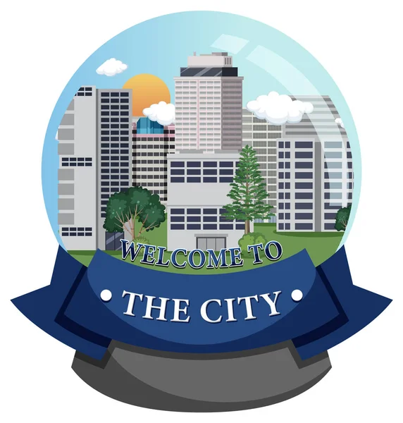 Welcome City Vector Illustration — Vetor de Stock